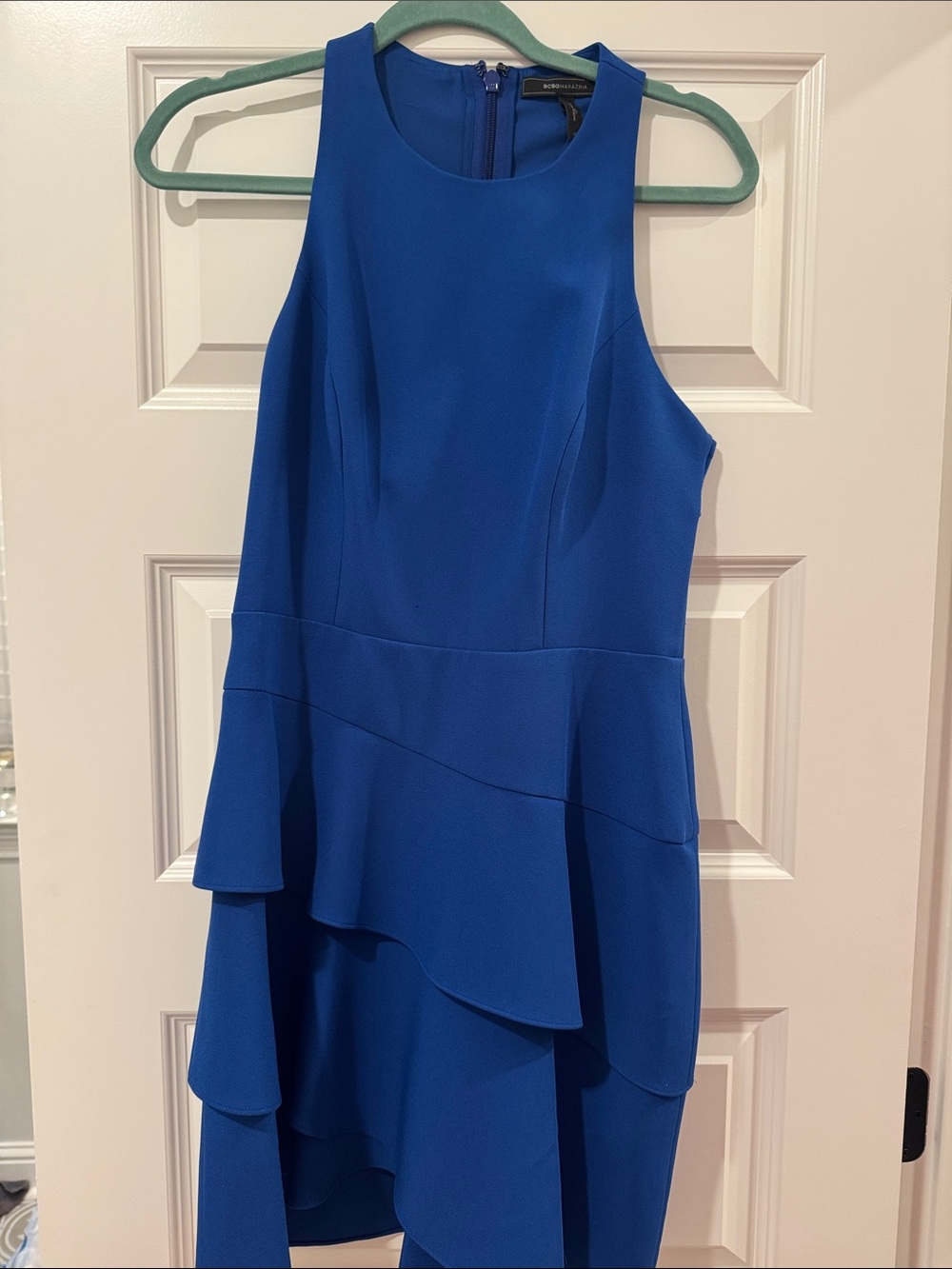 BCBGMaxAzria Royal Blue High-Low Tiered Sleeveless Dress